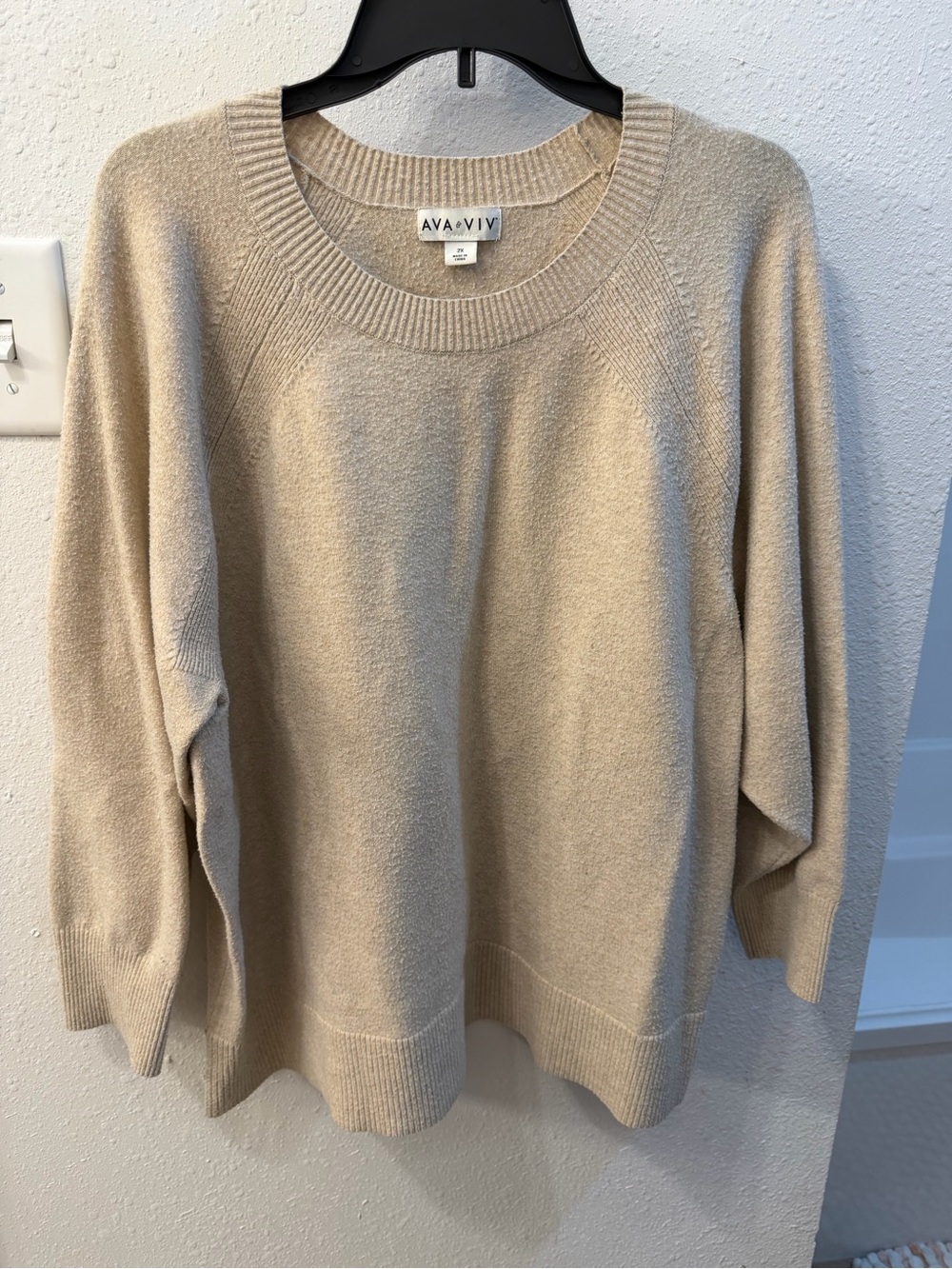 Ava & Viv Beige Crewneck Sweater